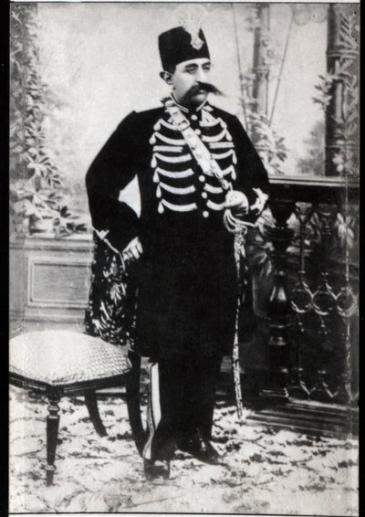 Portrait of Mozaffar ad Din, Qajarid Shah of Persia by French Photographer